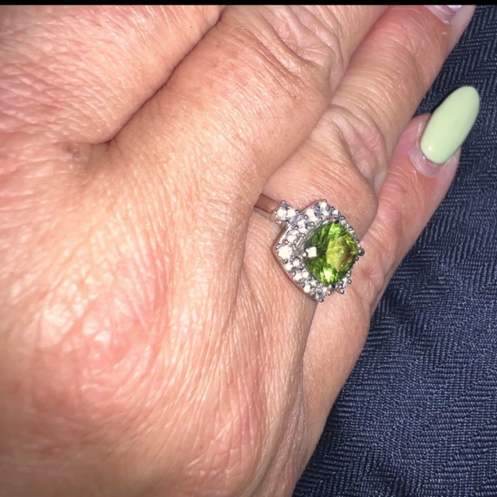Genuine Peridot Ring - Size 6 - Worn for 3 hours - GORGEOUS